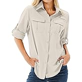 Toumett Women's UPF 50 Long Sleeve Sun Protection Shirts Safari Fishing Hiking