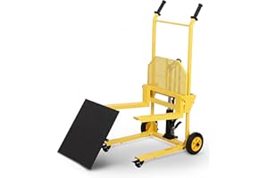 Hydraulic Material Lift with Steel Platform Board, 450 Lbs Capacity, 36" Max Lift Pallet Truck Dolly, Table Fork Lift with Ad