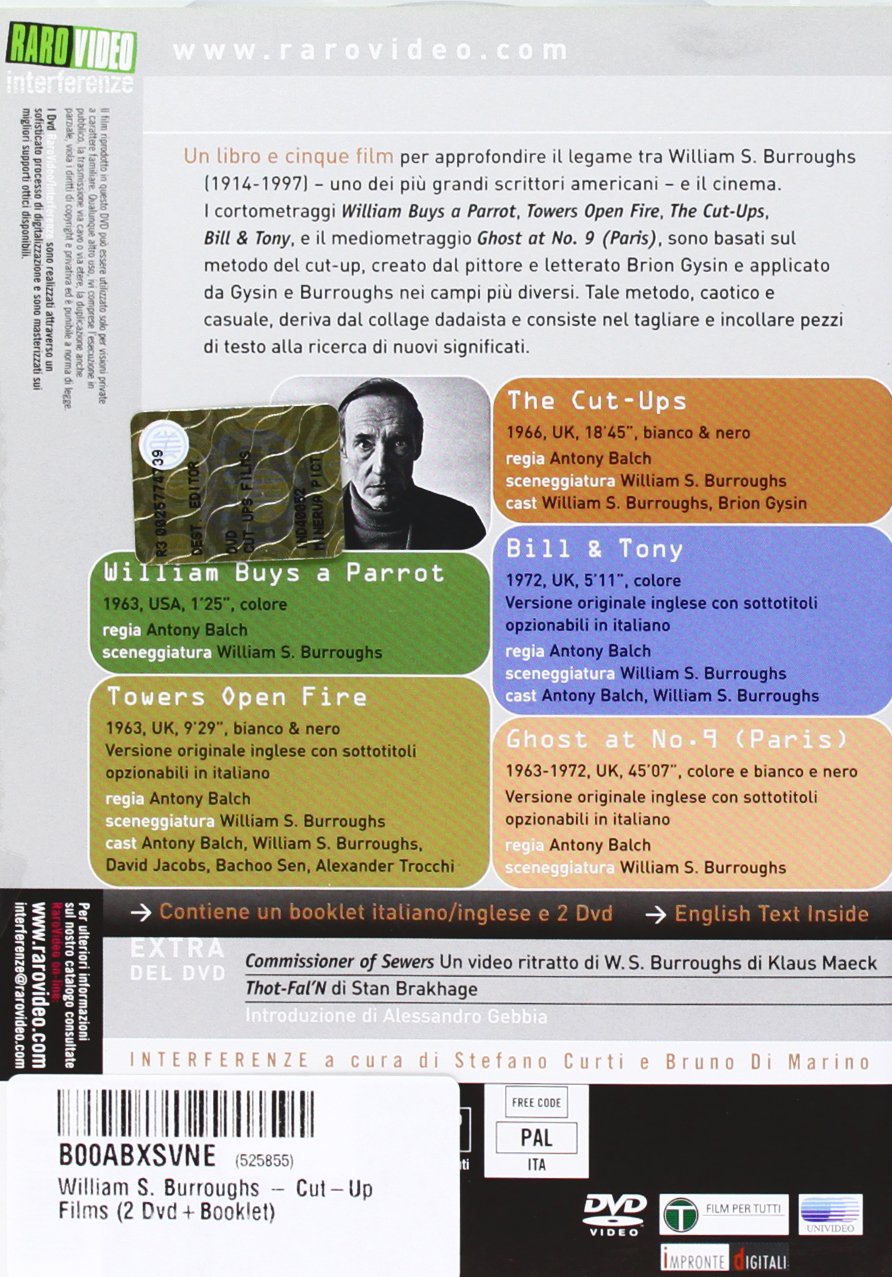 Amazoncom William S Burroughs Cut Up Films 2 Dvd