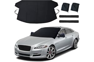 EcoNour Windshield Cover for Ice and Snow | Windshield Snow Cover with Side Mirror Cover & Wiper Protection | Oxford Fabric Winter Cover for Cars, SUVs, Trucks | Medium (69"x42")