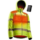 INNOWARM Heated Hi-Vis Safety Jacket for Men with Battery, Class 3 Waterproof Work Coat with 3M Reflective Tape for Winter