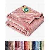 Ultra Soft Fleece Blanket King Size - Flannel Fleece Luxury King Blanket - Lightweight for Couch Bed Chair - Thick, Warm & Breathable - All Season Cozy Fuzzy, Anti-Static Microplush Bedding, Rose Pink