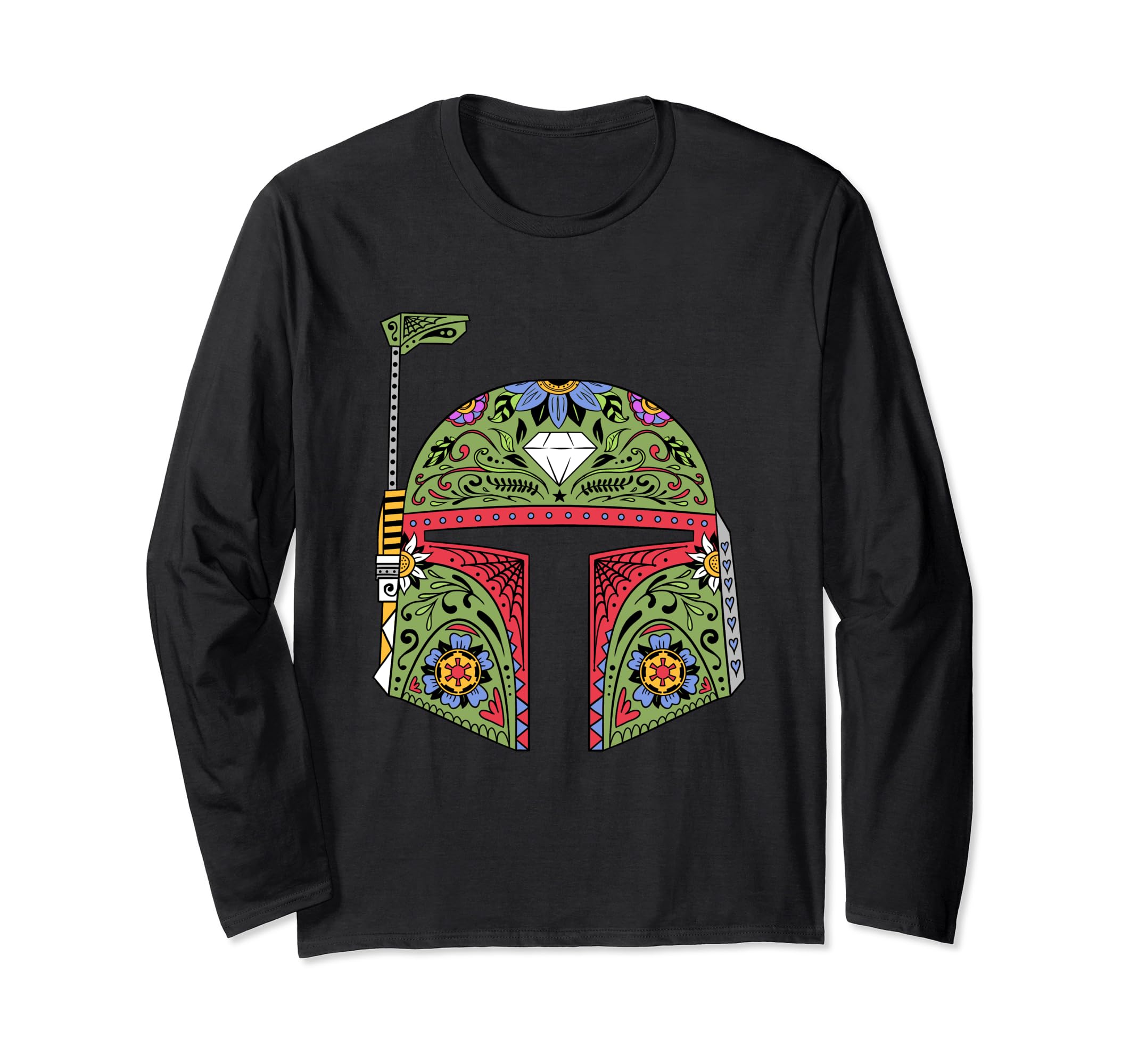 Star Wars Boba Fett Sugar Skull Helmet Long Sleeve T-Shirt