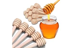 100 Pcs Mini Wooden Honey Dipper Sticks, 3Inch Honey Sticks, Wooden Spoons, Stir Sticks for Honey Dispense Drizzle Honey and 