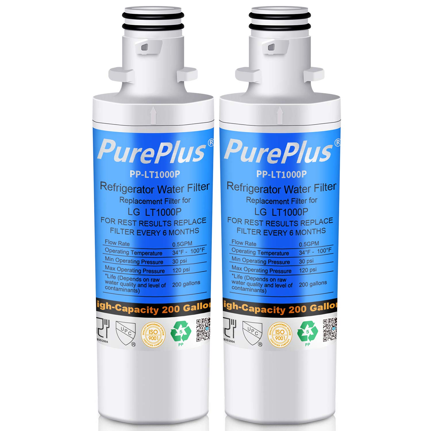PUREPLUS MDJ64844601 Refrigerator Water Filter, Compatible with LG