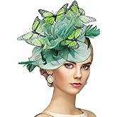 Zinniday Butterfly Organza Fascinators Hats - Monarch Butterfly Tea Party Hat with Hairpin, 2025 Derby Headwear