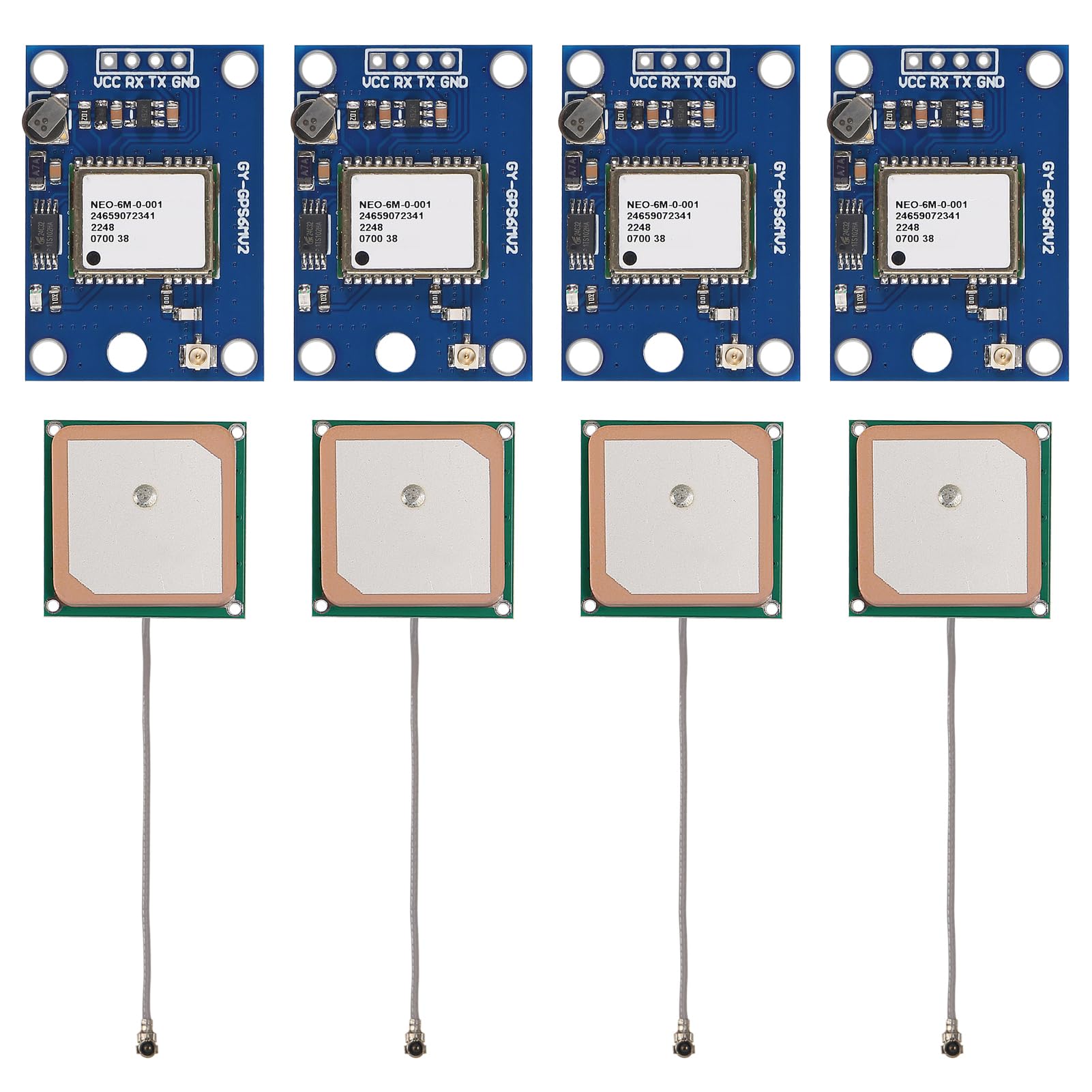AOICRIE 4pcs GY-NEO6MV2 NEO-6M GPS Module NEO6MV2 with Flight Control EEPROM MWC APM2.5 Large Antenna for EEPROM APM 2.5