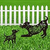 Riletese Dog Garden Stake Outdoor Yard Decor – Set of 2 Metal Labrador Lawn Ornament, Cute Labrador Lover Gift for Women Men, Weather-Resistant Dog Silhouette Statues Yard Art for Patio