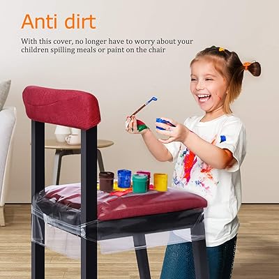 Buy Homemaxs Plastic Chair Cover Protectors 4 Pack Adjustable Waterproof Dining Chair Covers With Bigger Size Belt Strap 2021 Newest Clear Cushion Cover Pvc Kids Seat Covers For Dining Room Kitchen Online In