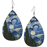 Faux Leather Lightweight Teardrop Dangle Earrings For Women