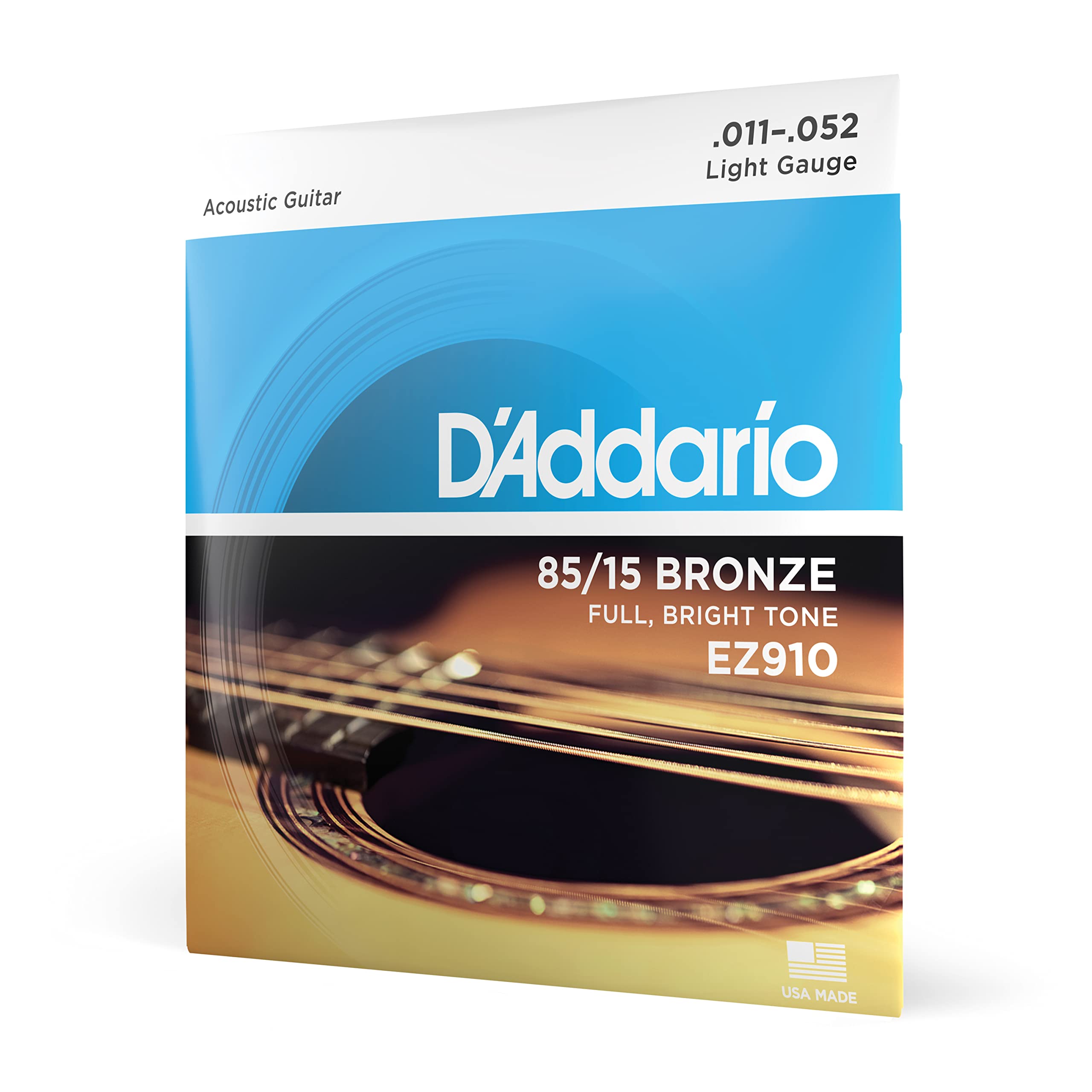 D'Addario ダダリオ アコースティックギター弦 85/15アメリカンブロンズ Light .011-.052 EZ910 【国内正規品】商品画像