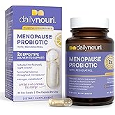 Daily Nouri Menopause Probiotics for Women | Hormonal Balance, Hot Flashes, Night Sweats & Gut Health | 3 Clinically Studied Strains + Resveratrol & Omega | 30-Day Supply