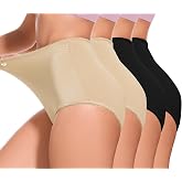GAI YI 4Pack Women's High-Waist Light Tummy Control Girdle Panties Full Coverage Underwear Ladies Panties for Women