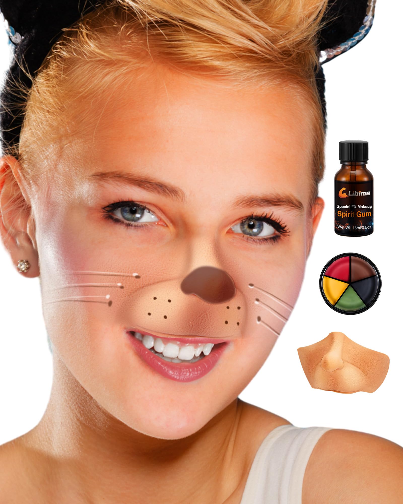 Photo 1 of Libima Halloween Costume Latex Mouse Nose Halloween Christmas Latex Prosthetic Faux Mouse Nose with Adhesive Cosmetic Glue