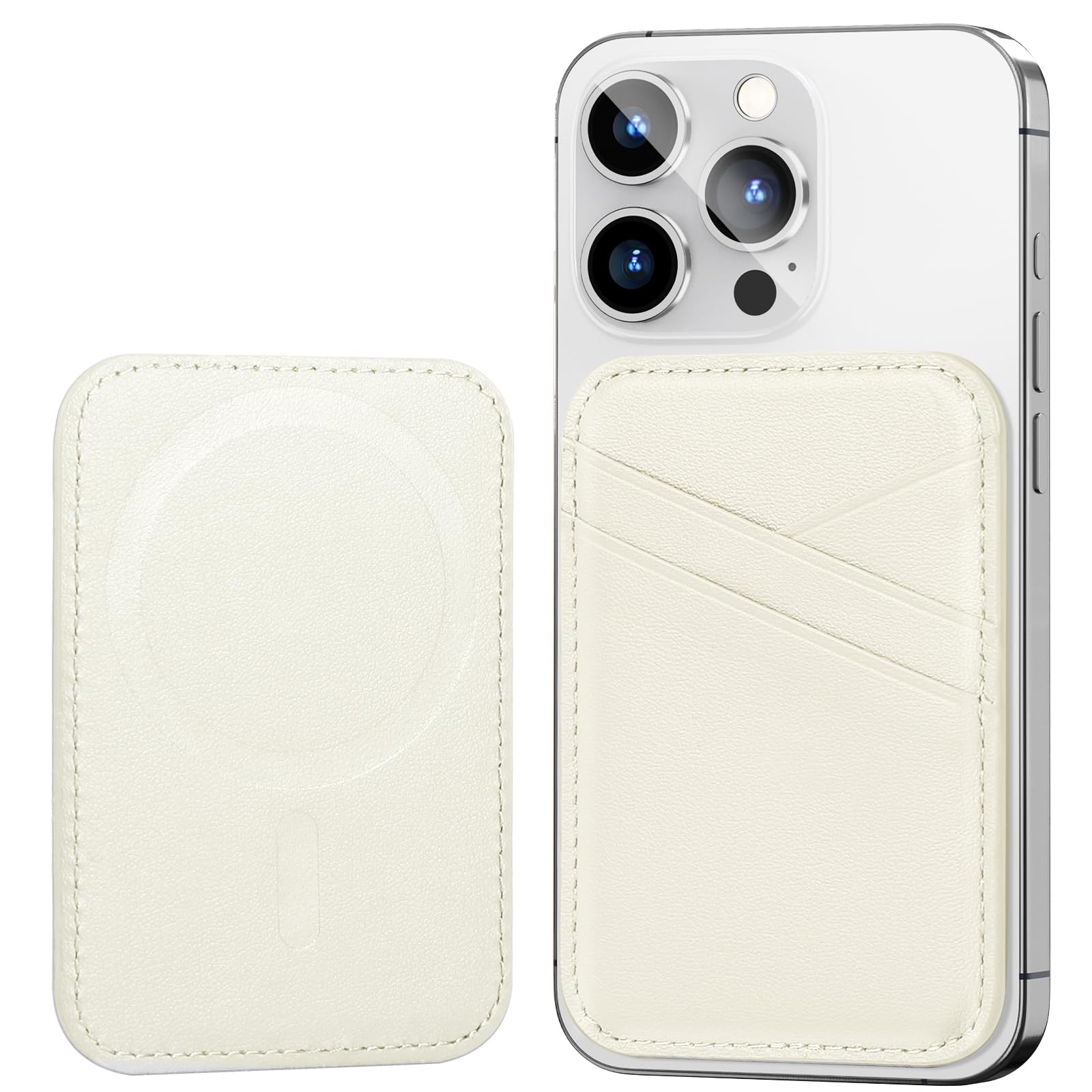 Photo 1 of Miroddi for MagSafe Wallet, Magnetic Wallet Card Holder for iPhone 15/14/13/12 Series, Super Strong Magnetic Leather Phone Wallet, Slim Minimalist RFID Card Holder for Back of Phone