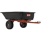 Agri-Fab Tow Behind Poly Dump Swivel Cart for Lawn Tractors and Mowers, 700 lb Capacity, 12 Cu Ft Utility Trailer