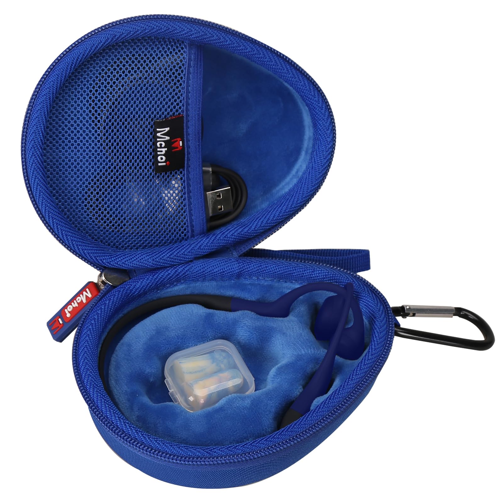 Photo 1 of Mchoi Hard Case Suitable for Aftershokz Aeropex/Aftershokz Titanium Mini/Aftershokz Air/Aftershokz Openmove/Openrun Pro, Open-Ear Wireless Bone Conduction Headphones, Blue, Case Only