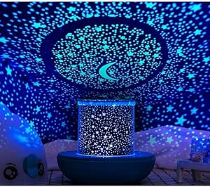 WINICE Remote Control and Timer Design Seabed Starry Sky Rotating LED Star Projector for Bedroom, Night Light for Kids, Night Color Moon Lamp for Children Baby Teens Adults(Blue)