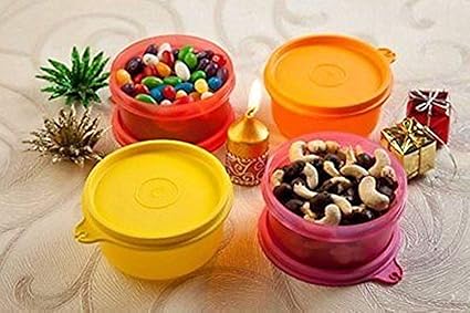 Tupperware Tropical Twin Round For Fruits, Dahi, Gravy -210 Ml (4Pc)