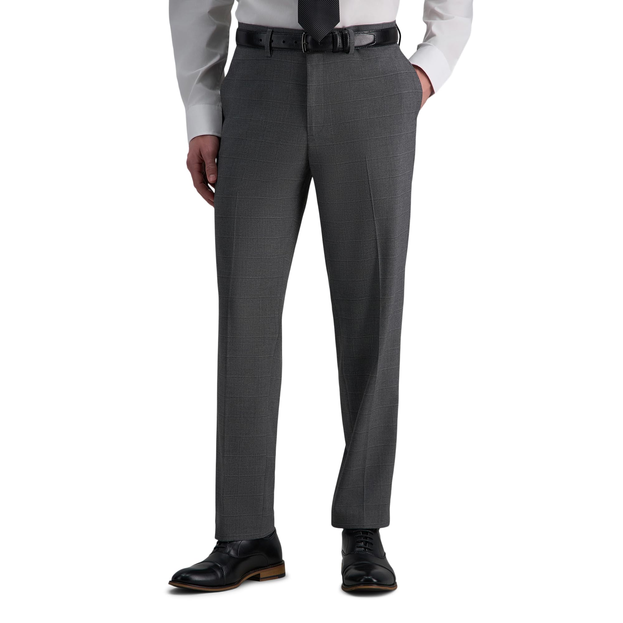 Haggar Men's JMH Premium Stretch Slim Fit Flat Front Dress Pant Medium Grey Image
