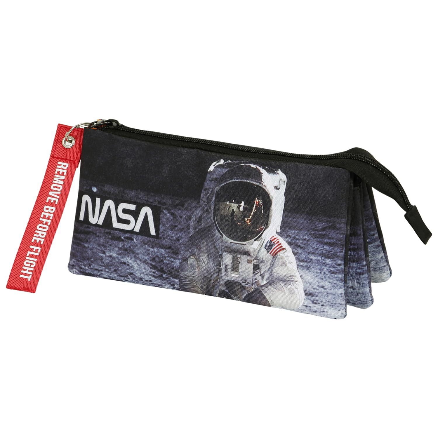 NASA Astronaut-FAN Triple Pencil Case 2.0, Black, 23 x 11 cm