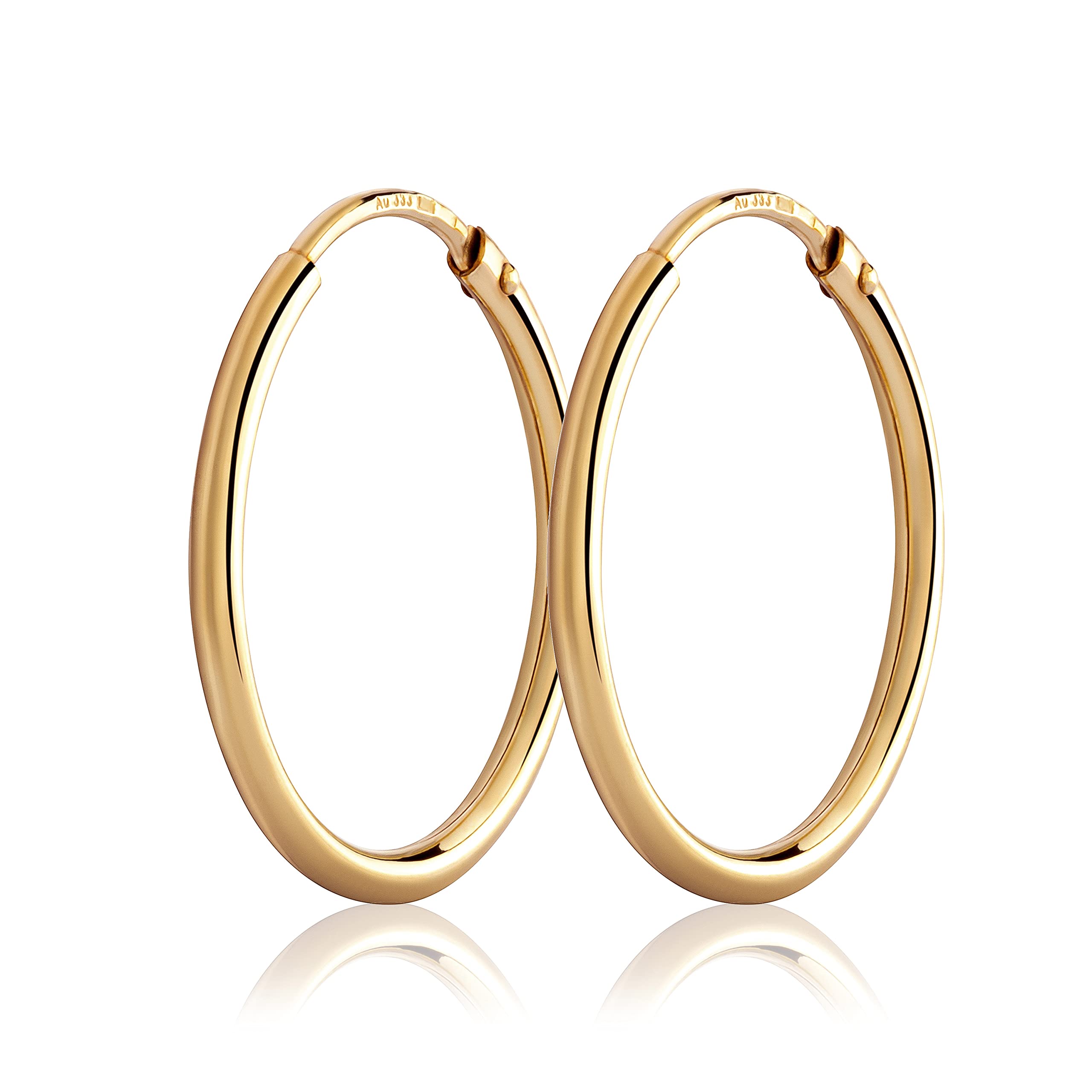 NKlaus pair 20mm classic hoop earrings gold earrings round 3742