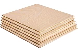 ANDERSON PLYWOOD 3MM 1/8" x 6" x 6" Baltic Birch Plywood – B/BB Grade (6pk) Perfect for Arts and Crafts, School Projects and DIY Projects, Drawing, Painting, Wood Engraving, Wood Burning and Laser Projects