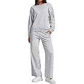 Women’s 2-Piece Oversized Sweatshirt and Jogger Sweatpants Tracksuit Set - Cozy Fall/Winter Casual Outfit with Pockets