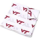 Three Little Anchors Virginia Tech Hokies Muslin Swaddle Blanket – Officially Licensed Ultra-Soft 47” x 47” Cotton Muslin Baby Swaddle | Breathable Newborn Blanket | VT Infant Gift