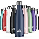 Mont-Clair Stainless Steel Water Bottle, Vacuum insulated - BPA Free, 12h Hot & 24h Cold Drinks, Metal Water Bottle 25 oz Leakproof, Ideal for Adult, Kids, Running - Dark Blue