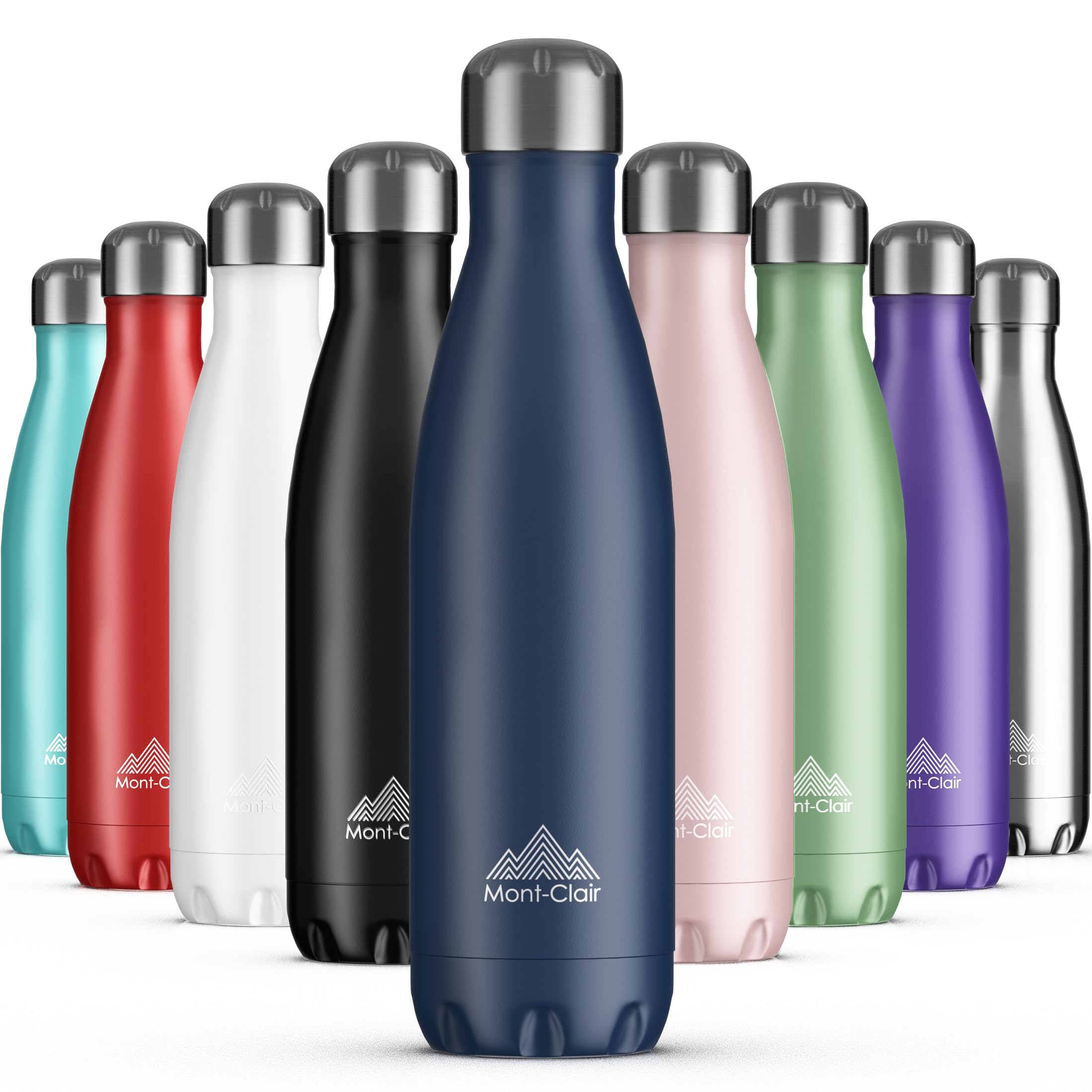 Mont-Clair Stainless Steel Water Bottle, Vacuum Insulated - BPA Free, 12h Hot & 24h Cold Drinks, Metal Water Bottle 750ml Leakproof, Ideal for Adult, Kids, Running - Dark Blue