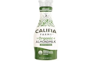 Califia Farms - Organic Unsweetened Almond Milk, 48 Oz, Dairy Free, Keto, Vegan, Plant Based, Organic Milk, Non GMO, Low Calorie, USDA Organic