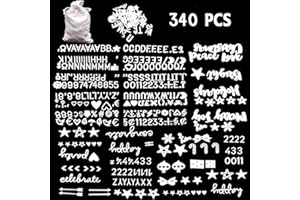 ACKLLR 340 Characters White Letter Set for Changeable Felt Letter Boards, 3/4 Inch Letters with Gift Cloth Bag Including Numbers, Symbols,Letters
