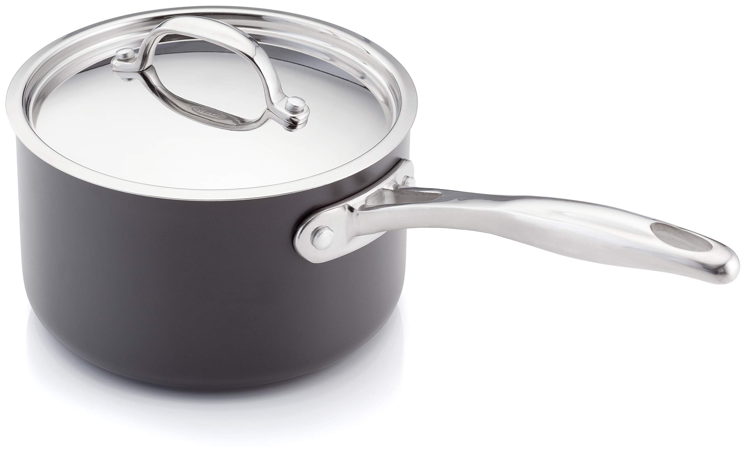 Stellar Element Hard Andonised 16cm Saucepan, Stainless Steel, 1.9 Litre Capacity, Non-Stick, Induction Suitable, Oven Safe to 240C