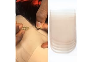 BEEOS 4x4 Transparent Lace for Wig Making, 5 Pieces Lace Net Base for Making Lace Closure Wig Accessories for Repairing Lace Wig Cap