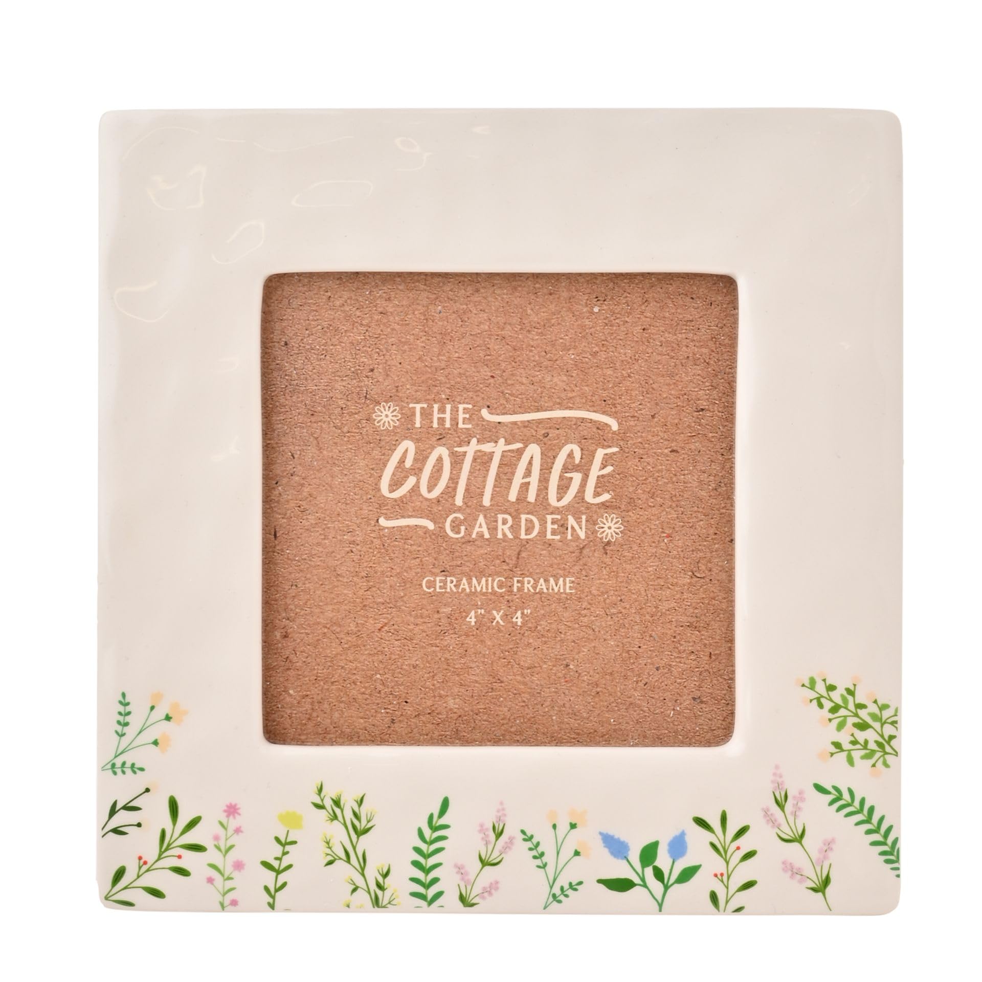 Widdop Cottage Garden Flower Photo Frame - 4" x 4" - Ceramic Material - Botanical Picture Frame Gift For Her Mother's Day Present