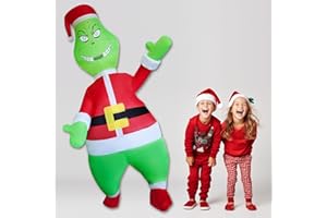 ZYJ-AWASA Funny Christmas Inflatable Santa Costume Christmas Green Monster Blow-up Cosutme for Adult/Christmas Party/Christmas Parade (Green Santa)