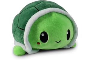 TeeTurtle - The Original Reversible Turtle Plushie - Green - Cute Sensory Fidget Stuffed Animals That Show Your Mood 4 inch