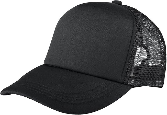 plain black trucker hat