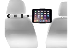 Macally Tablet Holder for Car Headrest - Adjustable iPad Headrest Mount for Car - Super Secure Car iPad Holder Backseat Kids - Fits All 4.7-12.9" Back Seat Devices (iPad Pro/Air/Mini, Nintendo Switch)