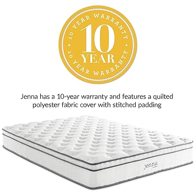 Buy Modway Jenna 10 Queen Innerspring Mattress Quality Quilted Pillow Top Individually Encased Pocket Coils Queen White Online In Poland B078k9rl2q