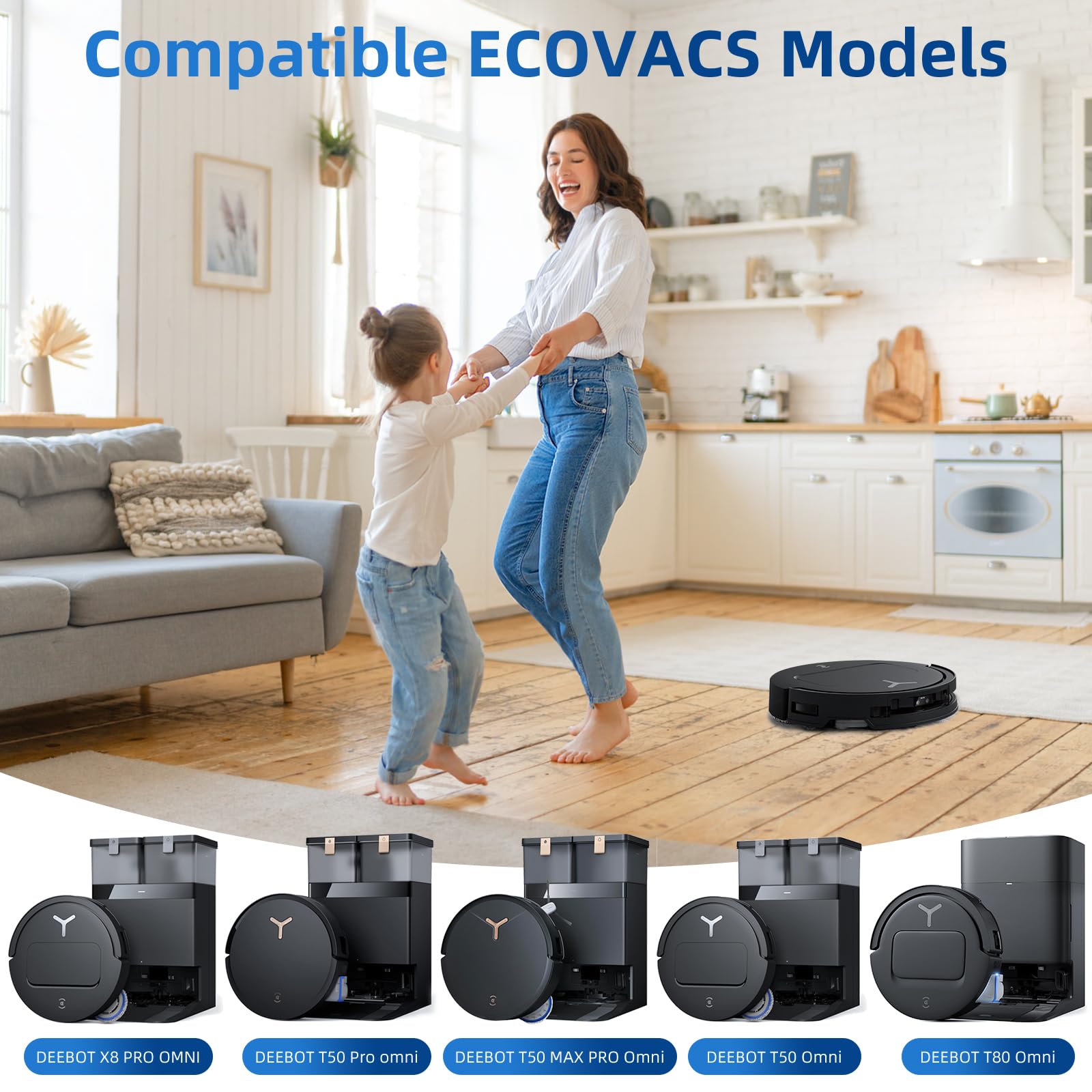 10 Stück Staubbeutel für ECOVACS DEEBOT X8 PRO OMNI / X9 PRO OMNI /X11 PRO Omni /X12 Pro Omni /T30C /T50 Pro OMNI /T80 OMNI /T90 Omni Saugroboter, 4L Aktivkohlebeutel Vakuumstation Ersatzteile Zubehör 2
