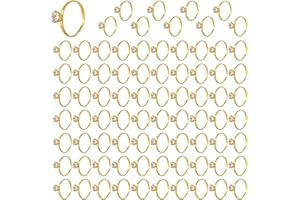 Mikovivi 80pcs Bridal Shower Diamond Rings, Adjustable Fake Rings for Engagement Wedding Table Decorations, Party Favors, Cupcake Toppers, Bachelorette Party Games and Gift Accents