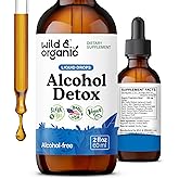 Wild & Organic Alcohol Detox Cleanse Drops - Liver & Kidney Cleanse with Milk Thistle, Chanca Piedra Stone Breaker - Anti Alcohol Complex for Liver Detox - Vegan, No Sugar & Additives - 2 fl oz