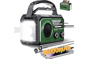 BAYTWA 59200mWh Emergency Radio - 16000mAh Portable Solar Hand Crank NOAA/AM/FM Weather Radio with Battery Powered & USB Charger,SOS Alarm,Flashlight, Reading Lamp for Outdoor Camping,Storm,Survival Kits