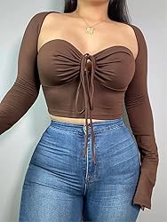KERPELLY Women's Sexy Halter Criss Cross Tie Up