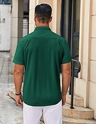 COOFANDY White Dress Shirt for Men Mens Short