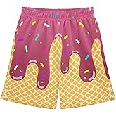 Dallonan Boys Athletic Shorts Basketball Shorts Ice Cream Hiking Gym Shorts with Pocket for Outdoor Activity 7-15Y