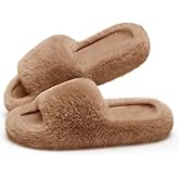 ATHMILE Womens Slippers with Arch Support Memory Foam Fuzzy House Slippers for Women Lightweight Cozy Indoor Open-toe Comfy Birthday Valentine's Day Gifts