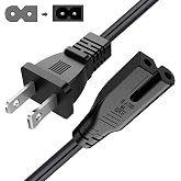 2 Prong Power Cord, 10ft. Polarized AC Power Cable, Compatible with Vizio D, E, M Series HDTV TV, Vizio Sound Bar, TV Power Cord Replacement. (10-Feet)